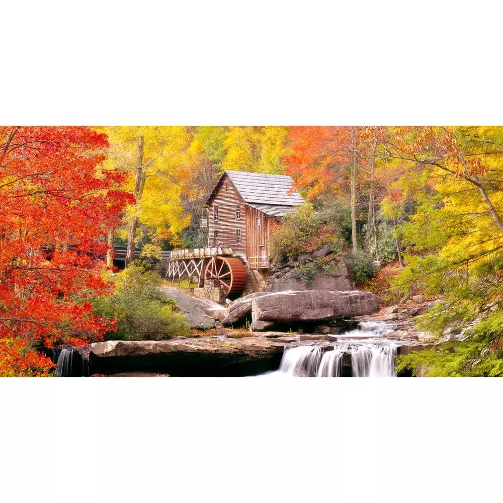 Biggies Waterwheel View - Weather Proof Scene for Window Wells or Wall Mural - 80 in. x 40 in.