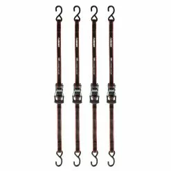 Husky 12 ft. x 1 in. Ratchet Tie Down with S Hook (4-Pack)