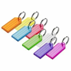 Lucky Line Products ID Key Tag with Split Ring in Assorted Colors (100-Pack)