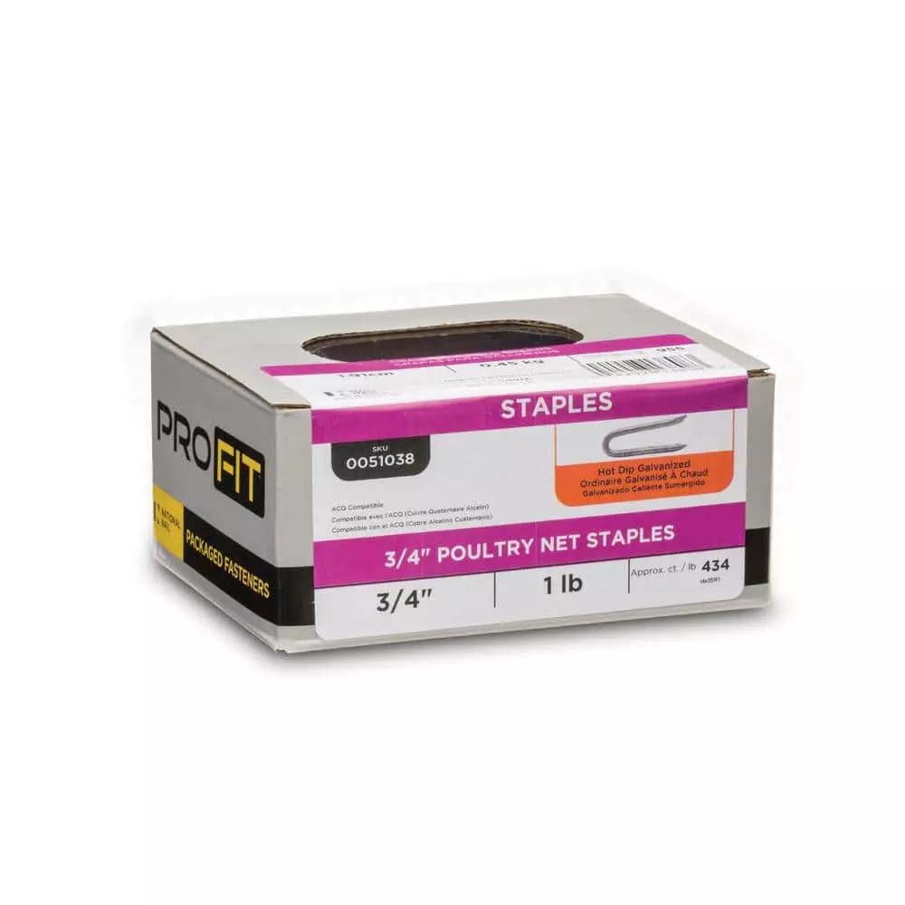 PRO-FIT 3/4 in. Hot Dipped Galvanized Poultry Net Staple 1 lb. (413-Count) - Image 3