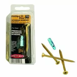 #10 4 in. Phillips-Square Flat-Head Wood Screws (75-Pack)