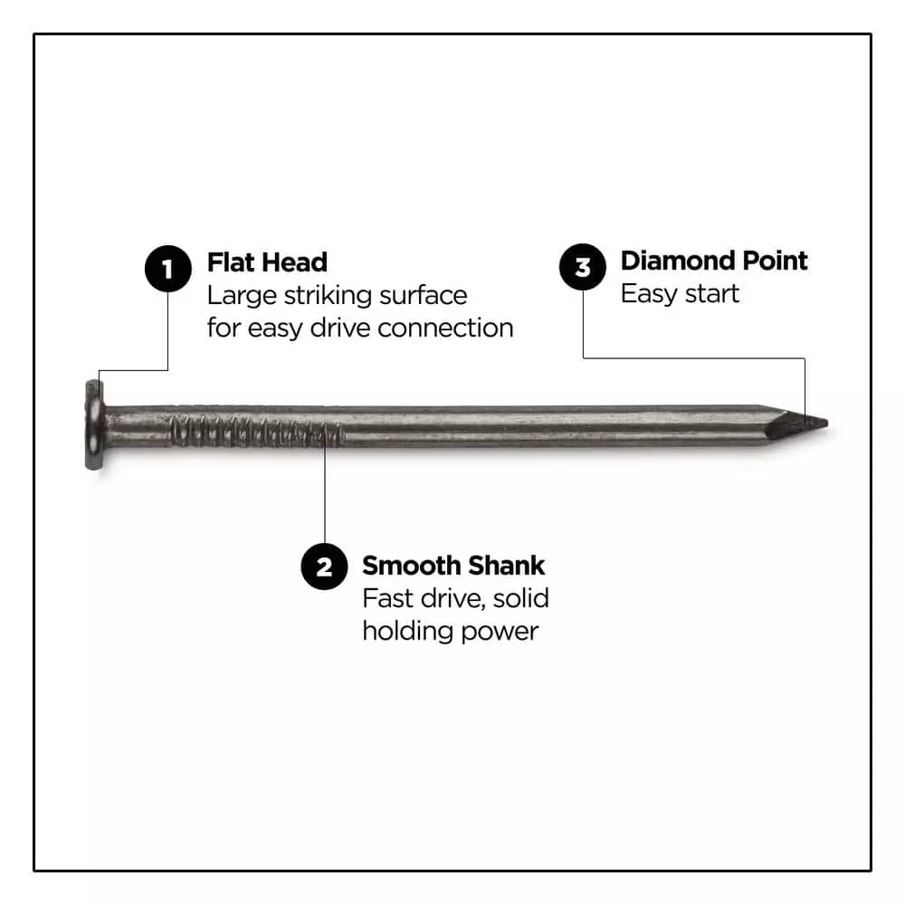 PRO-FIT 2-1/2 in. (8D) Brite Smooth Common Nail 25 lbs. (2500-Count) - Image 3