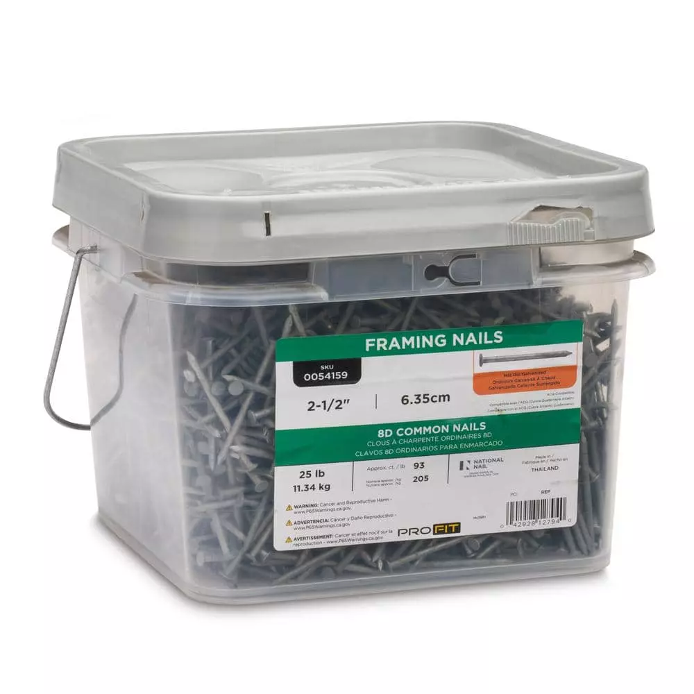 PRO-FIT 2-1/2 in. (8D) Hot Dipped Galvanized Smooth Common Nail 25 lbs. (2325-Count) - Image 4