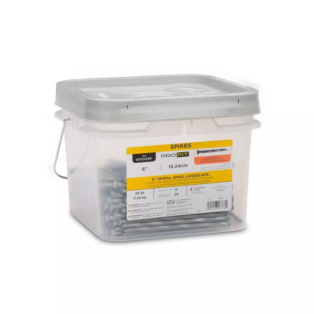 PRO-FIT 6 in. 25 lbs. (60D) Hot Dipped Galvanized Spiral Landscape Spike (325-Count) - Image 4