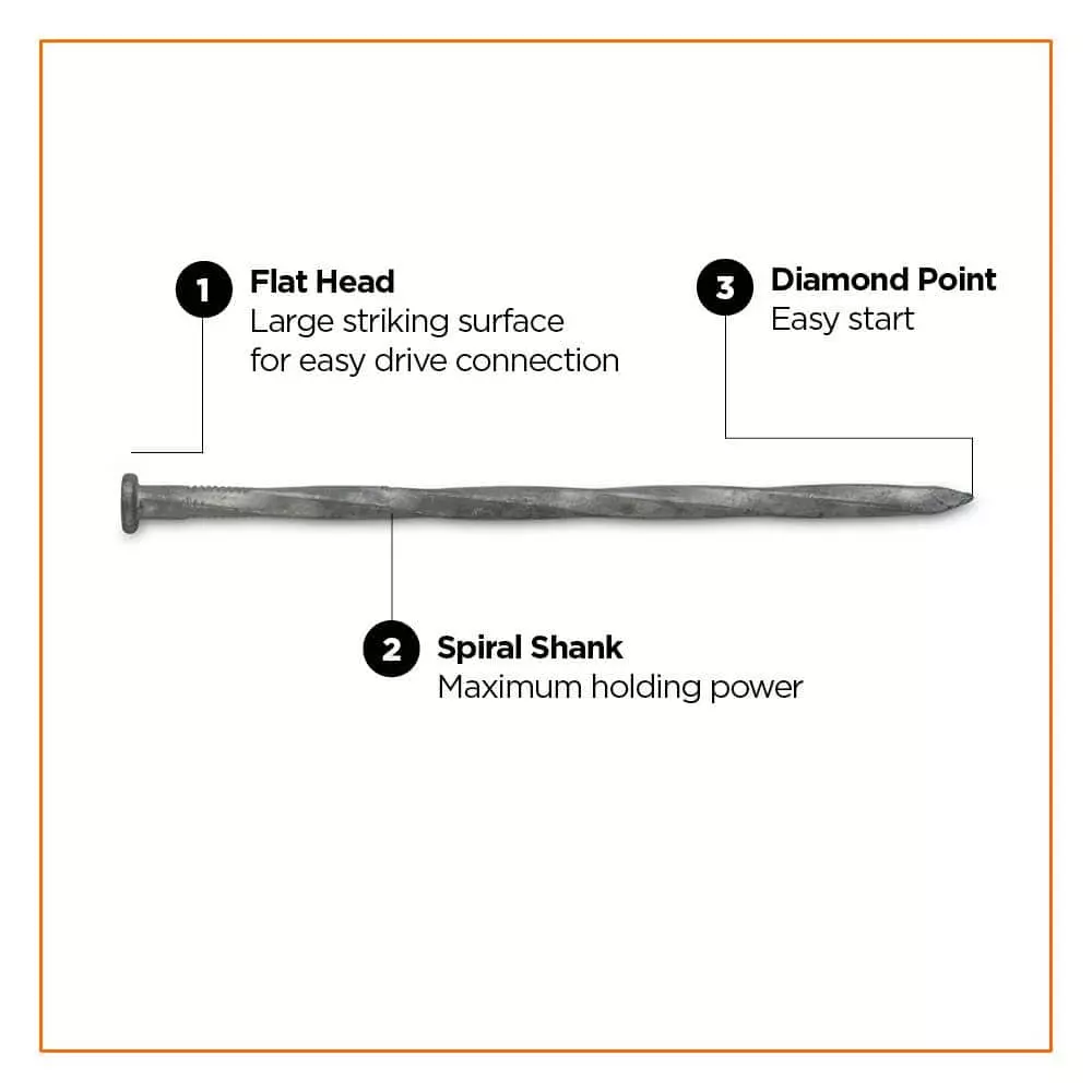PRO-FIT 6 in. 25 lbs. (60D) Hot Dipped Galvanized Spiral Landscape Spike (325-Count) - Image 3