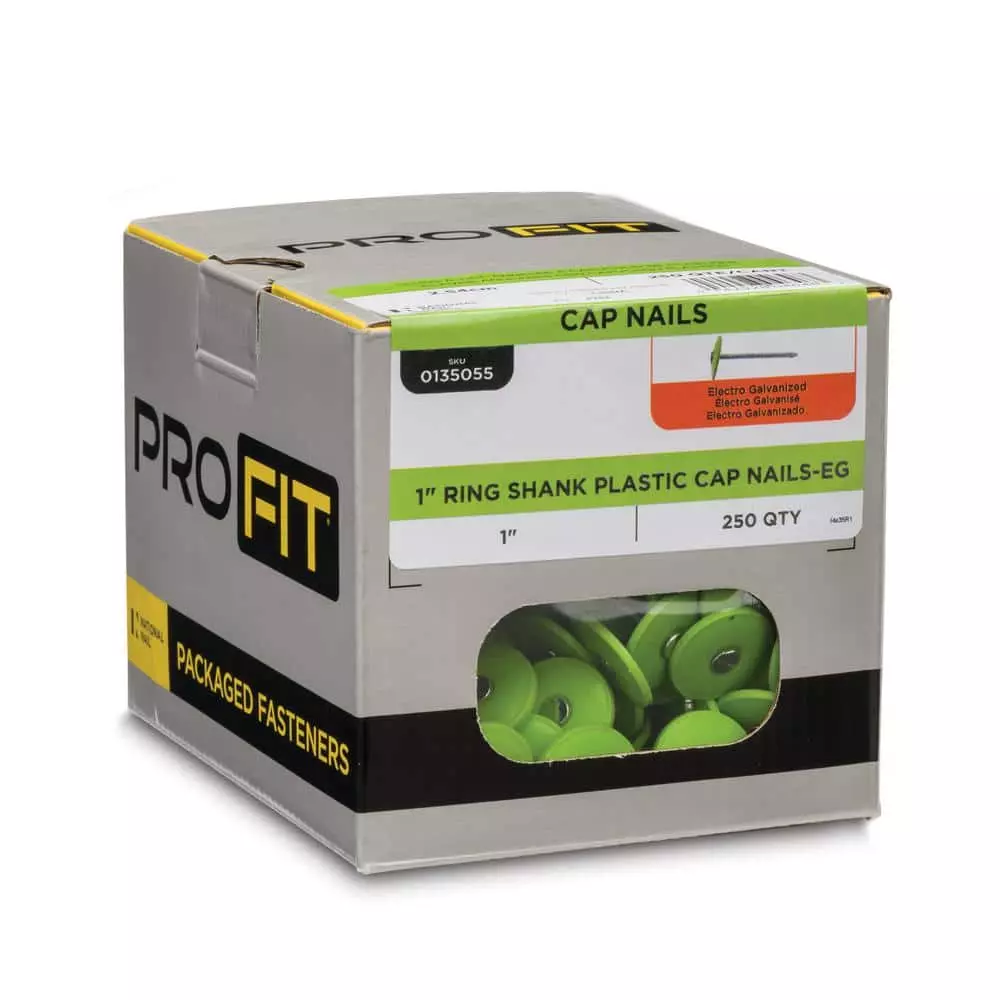 PRO-FIT 1 in. Electro Galvanized Ring Shank Nail with Plastic Cap (250-Count) - Image 4