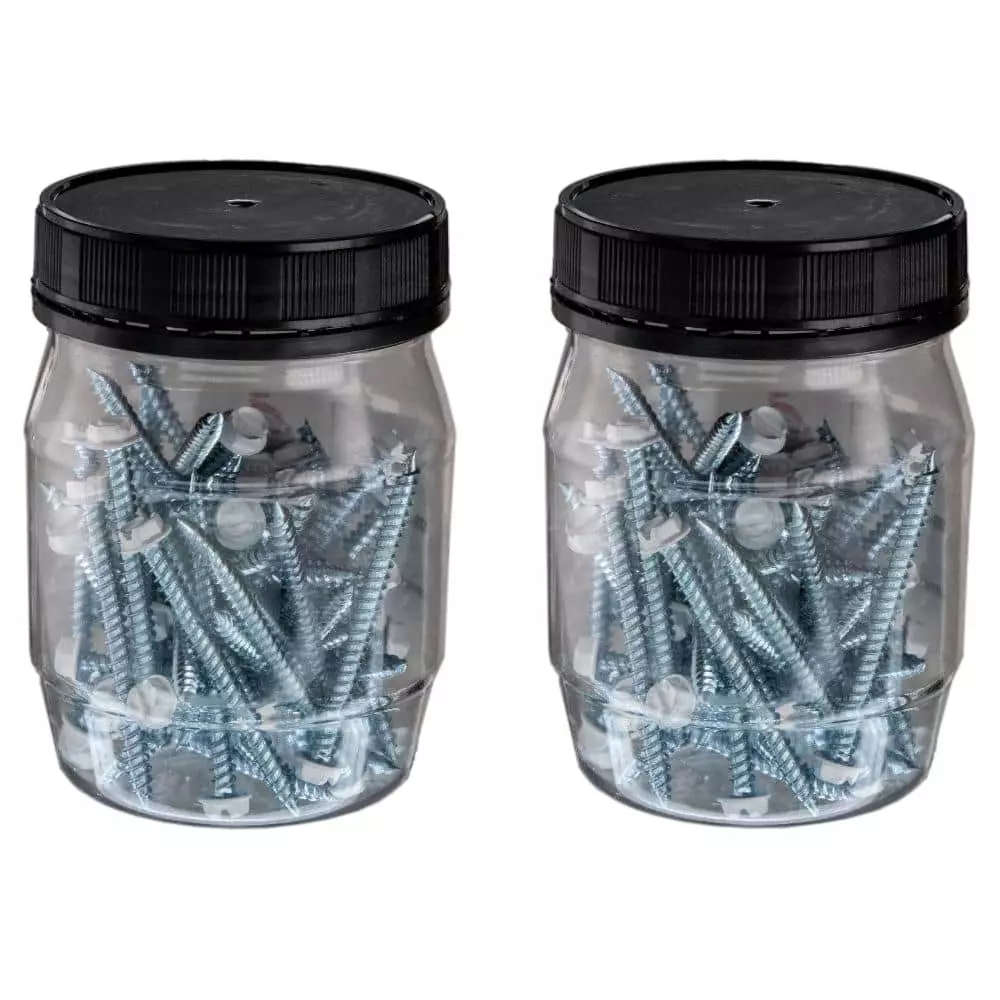 Venti Air #8 x 1-1/2 in. Sharp Point Zinc Plated (1/4 in. Slotted White Hex Head) Screw (2 x 50-Pack)